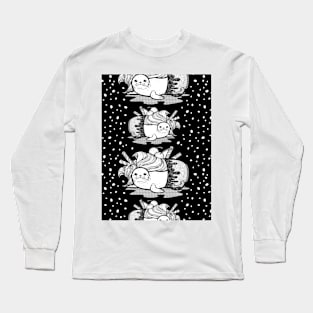 Sundae Seal Line Art Seamless Pattern Long Sleeve T-Shirt